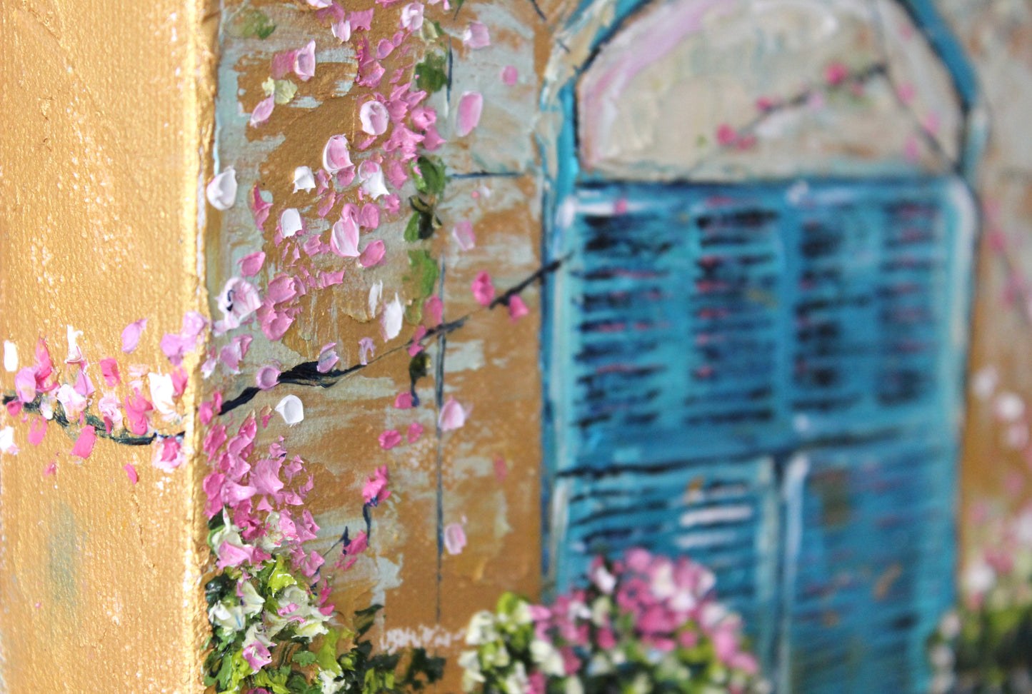 Blossoms and Blue Shutters