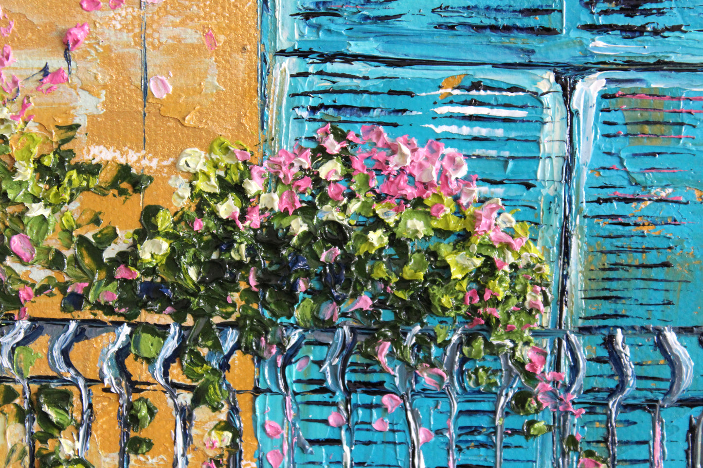 Blossoms and Blue Shutters